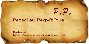 Pacsolay Perpétua névjegykártya